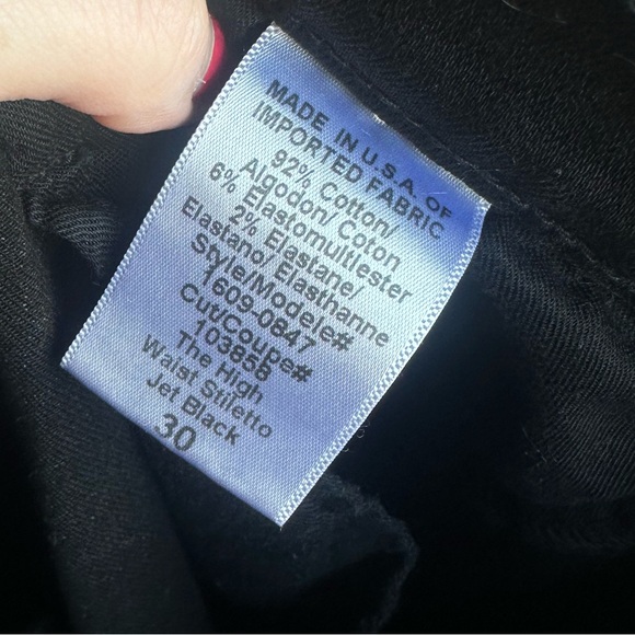 $184 Current / Elliot The High Waist Stiletto in Jet Black size 30 REVOLVE - Picture 6 of 8